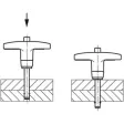 Kipp Kugelsperrbolzen mit T-Griff D1=16, L=80, selbstsichernd