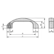 KIPP BÜGELGRIFF A=140 ALUMINIUM