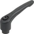 KIPP KLEMMHEBEL GR. 4 M10, STAHL SCHWARZ RAL9005 STRUKTURMATT, KOMP: STAHL