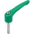 KIPP KLEMMHEBEL GR. 4 M12X30, ZINK GRÜN RAL6032 STRUKTURMATT, KOMP: STAHL