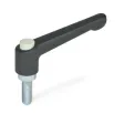 Ganter Klemmhebel, Griff Schwarz, Knopf Grau GN303.2-30