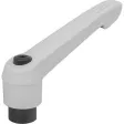 KIPP KLEMMHEBEL GR. 3, M08, KUNSTSTOFF GRAU RAL7035, KOMP: STAHL