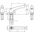 KIPP KLEMMHEBEL GR. 5 M16X50, ZINK GRÜN RAL6032 STRUKTURMATT, KOMP: STAHL