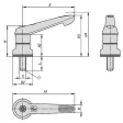 KIPP M10X40 KLEMMHEBEL MIT SPANNKRAFTVERSTÄRKER