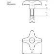Kipp Kreuzgriff soft Form L D=76 D=M12x30