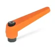 Ganter Verstellbare Klemmhebel GN101-30, orange, RAL 2004, strukturmatt