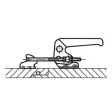 Kipp Bügelspanner horizontal mit Gegenhalter, P=250 dan