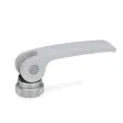 Ganter Exzenterspanner GN927.4-44, Kunststoff-Auflagescheibe mit Stellmutter, silber, RAL 9006