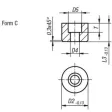 Kipp Einsatz rund mit Senkbohrung Form C D2=25, L3=12