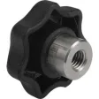 Kipp Sterngriff D1=63, D3=M12 Edelstahl Form K, mit vorstehender Stahlbuchse