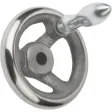 Kipp Handrad DIN950, GG drehbarer Griff mit Nut, D1=100, D2=10
