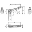 KIPP KLEMMHEBEL GR. 5 M12, KUNSTSTOFF GRAU RAL7035, KOMP: EDELSTAHL