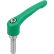 KIPP KLEMMHEBEL GR. 3 M10X20, ZINK GRÜN RAL6032 STRUKTURMATT, KOMP: EDELSTAHL