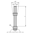 Kipp Gewindespindel M10x50 für Gelenkfuss, Edelstahl