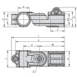 Kipp Gelenkklemmstück Aluminiumguss ohne Verzahnung, A=16