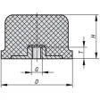 Kipp Gummi-Anschlagpuffer ballig, D=125, H=90