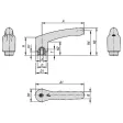 KIPP M05 KLEMMHEBEL GR. 2 MIT SICHERHEITSFUNKTION VERKEHRSROT RAL3020
