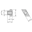 Kipp Rhombusmutter M36 für T-Nut 42