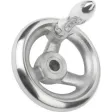 Kipp Handrad DIN950, Alu drehbarer Griff ohne Nut, D1=315, D2=30