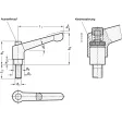 Ganter Klemmhebel, Griff Schwarz, Knopf Schwar GN303.2-45