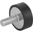 Kipp Gummi-Metall-Puffer Typ D D=25, H=15