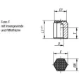Kipp Positionsfuss Form F D=M12, L1=25