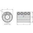Norelem Starre Kupplung geschlitzt L=45 Edelstahl D4=29, D1=12