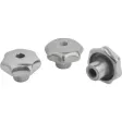 Kipp Sterngriff Form B, D1=40, D4=8h7 Alu, gerommelt