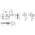 Kipp Schnellspanner horizontal M10 blau Fuss waagrecht Sicherheitsverriegelung