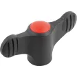 Kipp Novo.Grip Flügelgriff A=38 M4 Deckel verkehrsrot Edelstahl