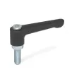 Ganter Verstellbare Klemmhebel, gerade, Schwarz GN302.2-