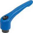 KLEMMHEBEL GR. 1 M06, STAHL BLAU RAL5017 STRUKTURMATT, KOMP: STAHL BRÜNIERT KIPP