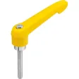 KIPP KLEMMHEBEL GR. 2 M06, KUNSTSTOFF GELB RAL1021, KOMP: STAHL BLAU-PASSIVIERT