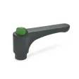 Ganter Flache Verstellbare Klemmhebel GN600-44, grün, RAL 6017, glänzend