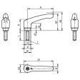 KLEMMHEBEL GR. 1 M06, HOCHLEISTUNGSTHERMOPLAST SCHWARZGRAU KIPP