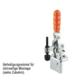 Kipp Schnellspanner vertikal mit waagrechtem Fuss, P=150 dan