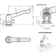 Ganter Verstellbare Klemmhebel mit Scheibe, Schwarz GN307