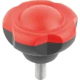 Kipp Novo.Grip Klemmgriff D=50 M10x25 Deckel verkehrsrot Edelstahl