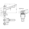 Ganter Verstellbare Edelstahl-Klemmhebel GN300.5-63, mit Schraube, matt gestrahlt, mit Außensechskant