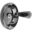 Kipp Scheibenhandrad mit drehbaren Griff unmontiert, Form E, D=125,D1=12 VA