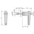 Kipp Kugelsperrbolzen mit L-Griff D1=12, L=90, selbstsichernd