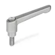 Ganter Verstellbare Edelstahl-Klemmhebel GN300.5-45, mit Schraube, matt gestrahlt, mit Innensechsrund