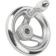 Kipp Handrad DIN950, Alu feststehender Griff ohne Nut, D1=180, D2=16