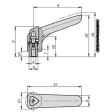 Kipp Klemmhebel ergonomisch Gr. 3 M8 schwarzgrau Edelstahl