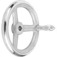 Kipp Handrad DIN950, Alu drehbarer Griff mit Nut, D1=140, D2=16