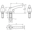 KIPP M06X25 KLEMMHEBEL MIT SCHUTZKAPPE GR. 2