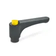 Ganter Flache Verstellbare Klemmhebel GN600-44, gelb, RAL 1021, glänzend