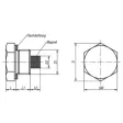 Kipp Aluminiummagnetstopfen D=42,5, D1=G1