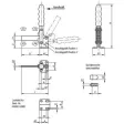 Kipp Schnellspanner vertikal mit waagrechtem Fuss, P=300 dan