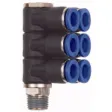 Riegler L-Mehrfachverteiler »Blaue Serie« 6-fach drehbar